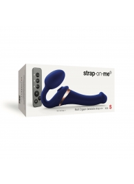 Синий безремневой страпон Multi Orgasm Size S с клиторальной стимуляцией - Strap-on-me - купить с доставкой в Салавате