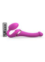 Ярко-розовый безремневой страпон Multi Orgasm Size S с клиторальной стимуляцией - Strap-on-me - купить с доставкой в Салавате