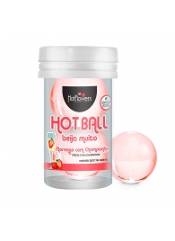 Лубрикант на масляной основе Hot Ball Beija Muito с ароматом клубники и шампанского (2 шарика по 3 гр.) - HotFlowers - купить с доставкой в Салавате