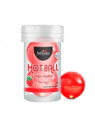 Лубрикант на масляной основе Hot Ball Beija Muito с ароматом клубники (2 шарика по 3 гр.) - HotFlowers - купить с доставкой в Салавате