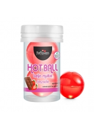 Лубрикант на масляной основе Hot Ball Beija Muito с ароматом шоколада и клубники (2 шарика по 3 гр.) - HotFlowers - купить с доставкой в Салавате