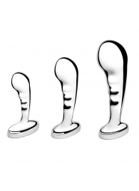 Набор из 3 стальных стимуляторов простаты Stainless Steel P-spot Training Set - b-Vibe - в Салавате купить с доставкой