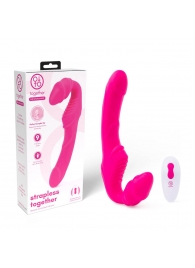 Розовый безремневой страпон на радиоуправлении Strapless Together - 22 см. - Together Toy - купить с доставкой в Салавате