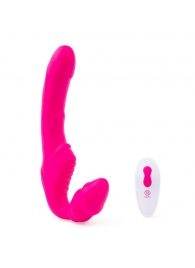 Розовый безремневой страпон на радиоуправлении Strapless Together - 22 см. - Together Toy - купить с доставкой в Салавате