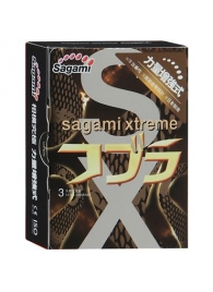 Суженные к основанию презервативы Sagami Xtreme COBRA - 3 шт. - Sagami - купить с доставкой в Салавате