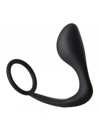 Черное эрекционное кольцо с анальной пробкой Anal Plug With Cockring - Dream Toys - в Салавате купить с доставкой