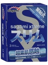 Розовые презервативы Sagami Xtreme FEEL FIT 3D - 3 шт. - Sagami - купить с доставкой в Салавате