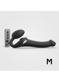 Черный безремневой страпон Multi Orgasm Size M с клиторальной стимуляцией - Strap-on-me - купить с доставкой в Салавате