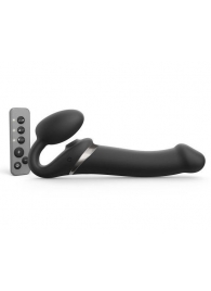 Черный безремневой страпон Multi Orgasm Size L с клиторальной стимуляцией - Strap-on-me - купить с доставкой в Салавате