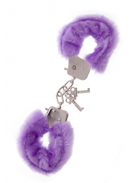 Фиолетовые меховые наручники METAL HANDCUFF WITH PLUSH LAVENDER - Dream Toys - купить с доставкой в Салавате