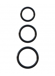 Набор из трех черных эрекционных колец Silicone 3-Ring Stamina Set - Pipedream - в Салавате купить с доставкой