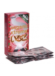 Презервативы Sagami Xtreme Strawberry c ароматом клубники - 10 шт. - Sagami - купить с доставкой в Салавате