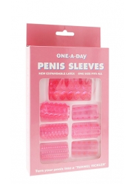 Набор из 7 розовых насадок на пенис ONE-A-DAY PENIS SLEEVES PINK - Seven Creations - в Салавате купить с доставкой