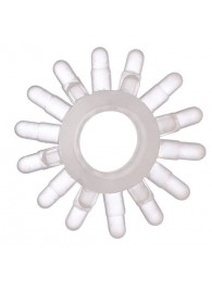 Прозрачное гелевое эрекционное кольцо с шипиками - Toyfa Basic - в Салавате купить с доставкой