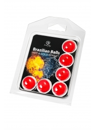 Набор из 6 шариков с массажным маслом Brazilian Balls с охлаждающим и разогревающим эффектом - Secret Play - купить с доставкой в Салавате