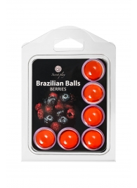 Набор из 6 шариков с массажным маслом Brazilian Balls с ароматом ягод - Secret Play - купить с доставкой в Салавате