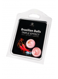 Набор из 2 шариков с массажным маслом Brazilian Balls с тройным эффектом - Secret Play - купить с доставкой в Салавате