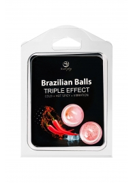 Набор из 2 шариков с массажным маслом Brazilian Balls с тройным эффектом - Secret Play - купить с доставкой в Салавате