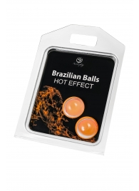 Набор из 2 шариков с массажным маслом Brazilian Balls с разогревающим эффектом - Secret Play - купить с доставкой в Салавате