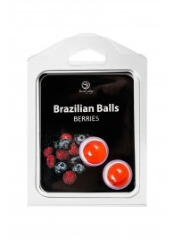 Набор из 2 шариков с массажным маслом Brazilian Balls с ароматом ягод - Secret Play - купить с доставкой в Салавате