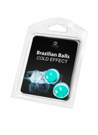 Набор из 2 шариков с массажным маслом Brazilian Balls с охлаждающим эффектом - Secret Play - купить с доставкой в Салавате