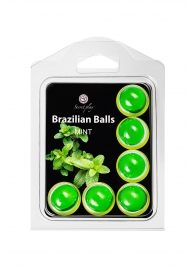 Набор из 6 шариков с массажным маслом Brazilian Balls с ароматом мяты - Secret Play - купить с доставкой в Салавате