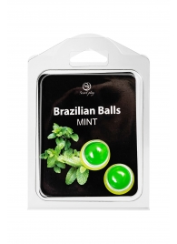 Набор из 2 шариков с массажным маслом Brazilian Balls с ароматом мяты - Secret Play - купить с доставкой в Салавате