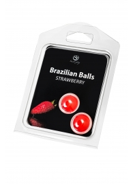 Набор из 2 шариков с массажным маслом Brazilian Balls с ароматом клубники - Secret Play - купить с доставкой в Салавате