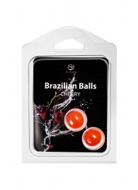 Набор из 2 шариков с массажным маслом Brazilian Balls с ароматом вишни - Secret Play - купить с доставкой в Салавате