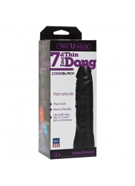 Насадка-фаллоимитатор для страпон-систем Vac-U-Lock CodeBlack 7 Inch Thin Dong - 18,3 см. - Doc Johnson - купить с доставкой в Салавате