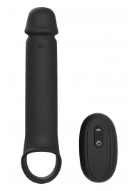 Черная насадка-удлинитель с вибрацией Vibrating Extender With Remote - Dream Toys - в Салавате купить с доставкой