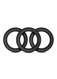 Набор из 3 черных эрекционных колец Black Small Penis Rings - Blush Novelties - в Салавате купить с доставкой