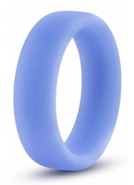 Голубое люминесцентное кольцо Silicone Glo Cock Ring - Blush Novelties - в Салавате купить с доставкой