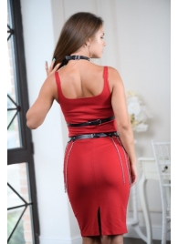 Черно-серебристая портупея-юбка plus size с цепочками - БДСМ Арсенал - купить с доставкой в Салавате