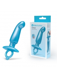 Голубая анальная пробка для массажа простаты Hither Silicone Prostate Plug - 14,3 см. - b-Vibe - в Салавате купить с доставкой