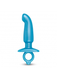 Голубая анальная пробка для массажа простаты Hither Silicone Prostate Plug - 14,3 см. - b-Vibe - в Салавате купить с доставкой