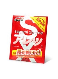 Утолщенный презерватив Sagami Xtreme FEEL LONG с точками - 1 шт. - Sagami - купить с доставкой в Салавате