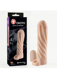 Телесная насадка-удлинитель Okoto со спиралевидным рельефом - 16 см. - Sitabella - в Салавате купить с доставкой