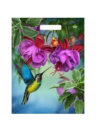 Пакет с принтом в виде колибри в цветах с вырубной ручкой (31х40 см) - Сима-Ленд - купить с доставкой в Салавате