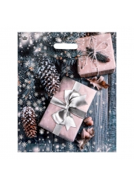 Новогодний пакет с принтом в виде подарков и вырубной ручкой (45х38 см) - Сима-Ленд - купить с доставкой в Салавате