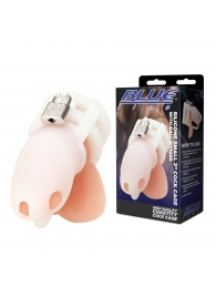 Белая клетка для пениса Silicone Small 2 in Cock Cage With Ball Divider - BlueLine - купить с доставкой в Салавате