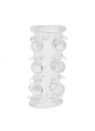 Прозрачная насадка на пенис с шипами и бугорками JELLY JOY LUST CLUSTER CLEAR - Dream Toys - в Салавате купить с доставкой