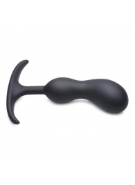 Черный массажер простаты с утяжелителями Premium Silicone Weighted Prostate Plug Medium - 16,3 см. - XR Brands - в Салавате купить с доставкой