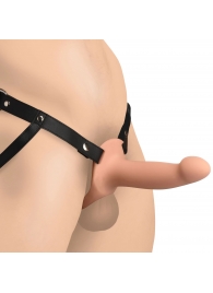 Телесный полый страпон на черных регулируемых ремешках 2’’ Erection Smooth Silicone Penis Sheath - XR Brands - купить с доставкой в Салавате