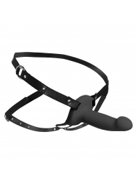 Черный полый страпон с вибрацией 2’’ Erection 28X Smooth Vibrating Silicone Penis Sheath - XR Brands - купить с доставкой в Салавате