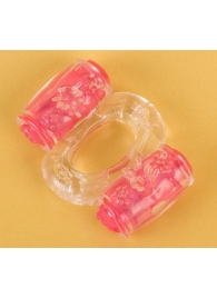 Прозрачное виброкольцо с двумя вибропульками - Toyfa Basic - в Салавате купить с доставкой