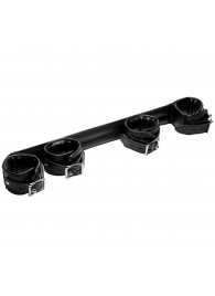 Черная распорка с манжетами для рук и ног Deluxe Rigid Spreader Bar - XR Brands - купить с доставкой в Салавате
