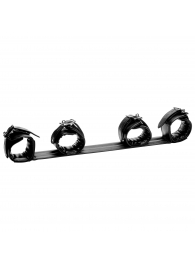 Черная распорка с манжетами для рук и ног Deluxe Rigid Spreader Bar - XR Brands - купить с доставкой в Салавате