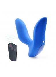 Синий вибромассажер простаты 3,5’’ Remote Control Curve P-spot Massager - 12 см. - Erokay - в Салавате купить с доставкой