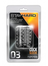 Прозрачная насадка с шипами и шишечками STAY HARD COCK SLEEVE 03 CLEAR - Blush Novelties - в Салавате купить с доставкой